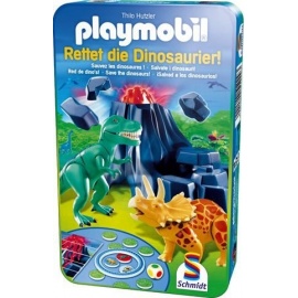 Playmobil, zachraňte dinosaury - hra v plechové krabičce